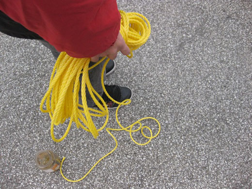 Immony holding the rope we'll use