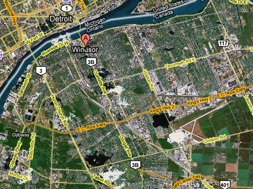 Mapping Study Areas in Windsor via Google Maps