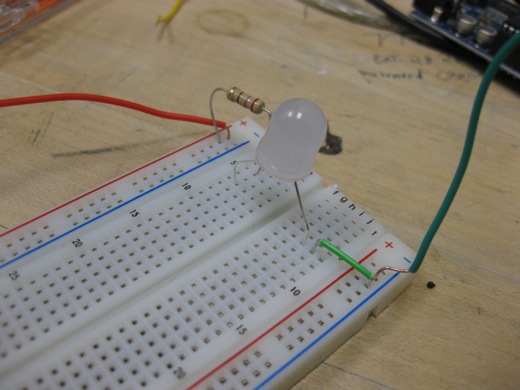 adjustments on the breadboard