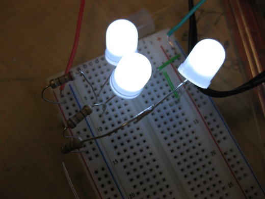 and then three LEDs