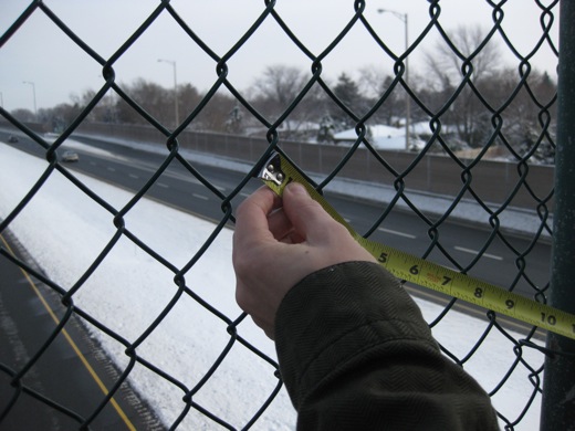 Measurements of the fence on EC Row
