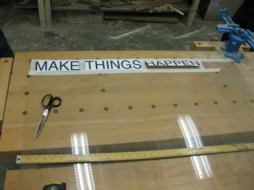 The letters with proper 1 inch spacing around them