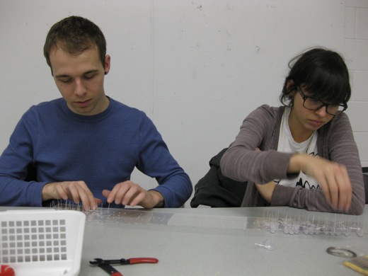 Josh and Danielle working on the LED sign