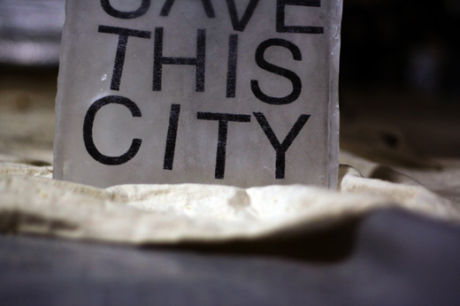 Save This City, text on ice