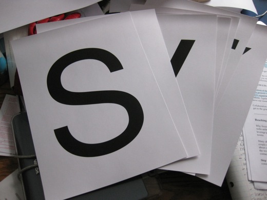 SAVE A CITY on card stock, 8 inch letters