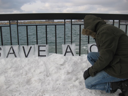 we packed the letters in with a bit of snow