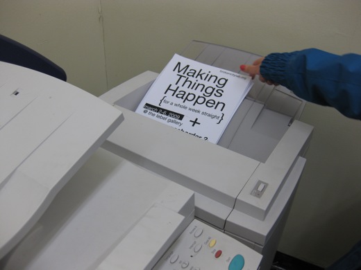 photocopying the poster