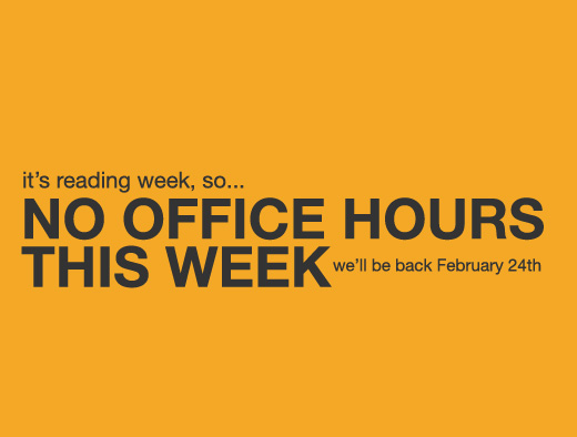No Office Hours This Week