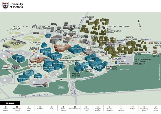 University of Victoria campus map