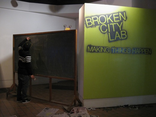 the borrowed chalkboard workstation