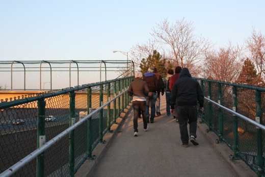 heading up the ramp