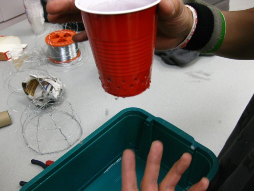 working with plastic cups