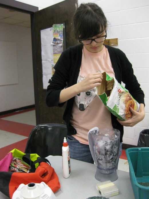 Danielle working with some flour