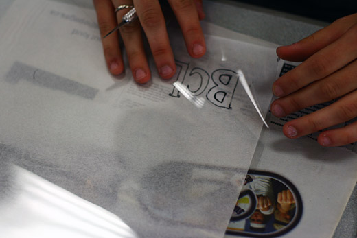 cutting a stencil