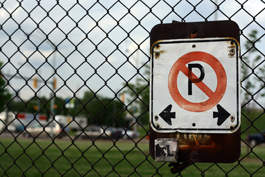 on the fence near Huron Church