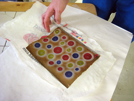 Steven patching with a wonder bag