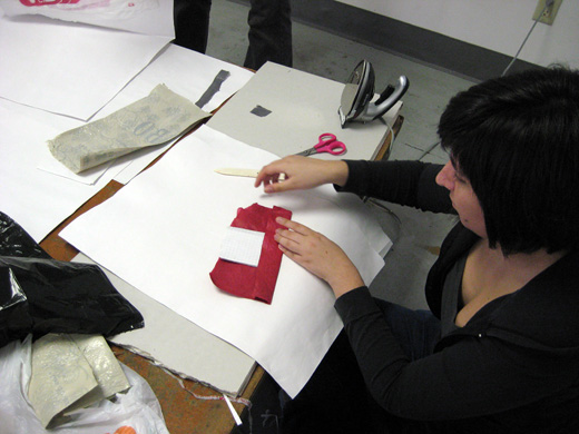 Cristina assembling a planter