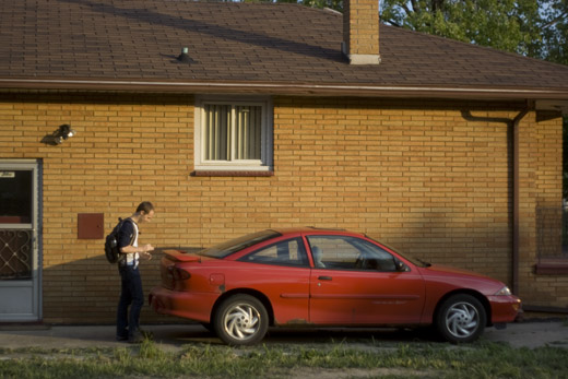 Josh at his car