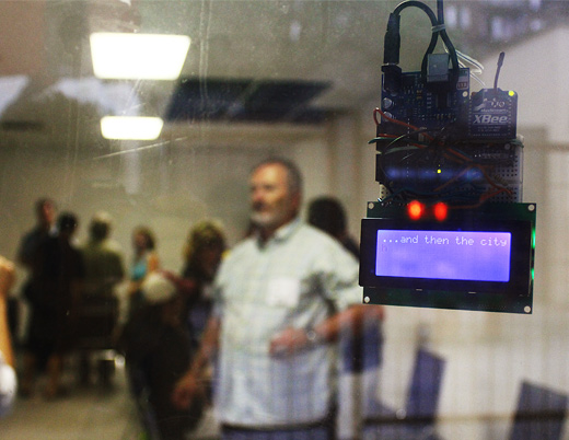Arduino, LCD, XBees, and PHP: Tactical Text for Public Spaces