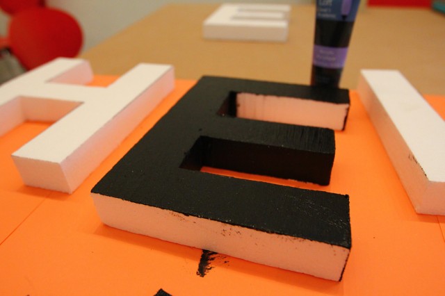 Styrofoam letter tests for our Letter Library Project (1)