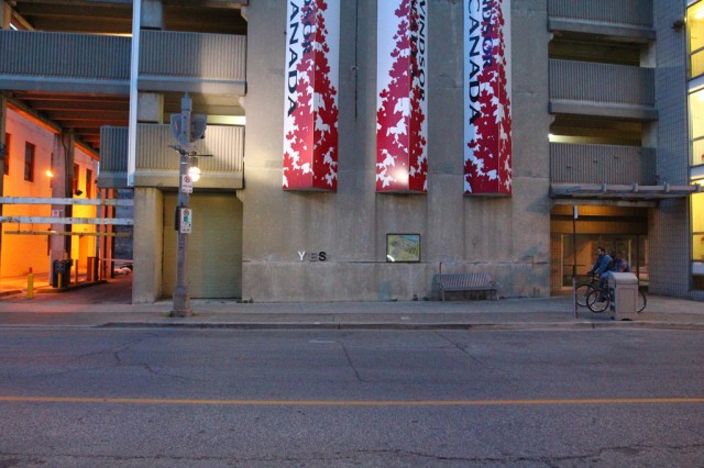 Styrofoam letters, white walls, night time guerilla art (4)