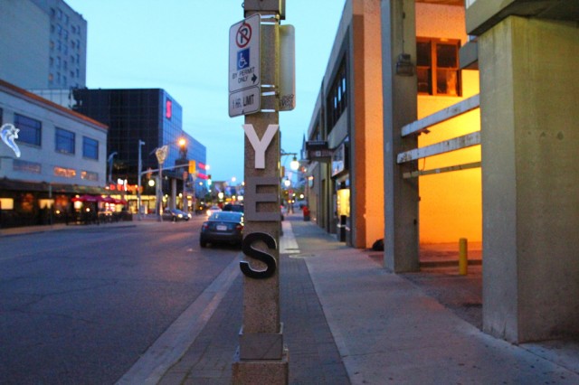 Styrofoam letters, white walls, night time guerilla art (7)