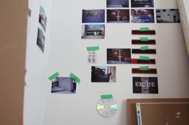 Exhibition design, photographs, tape, and negatives (1)
