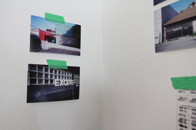 Exhibition design, photographs, tape, and negatives (3)