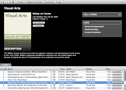 Walker Arts Center introduces many podcasts on iTunes